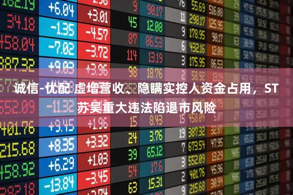 诚信-优配 虚增营收、隐瞒实控人资金占用，ST苏吴重大违法陷退市风险